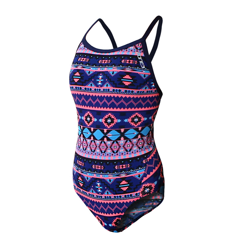ZONE3 Women Aztec Bound Back Swim Costume | Durasport